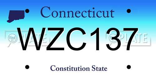 WZC137 Connecticut License Plate