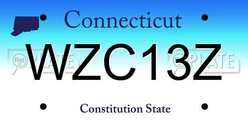 WZC13Z Connecticut License Plate