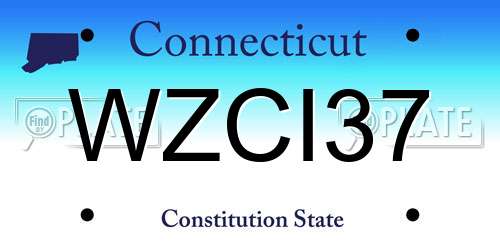 WZCI37 Connecticut License Plate