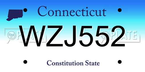 WZJ552 Connecticut License Plate