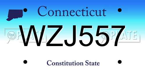 WZJ557 Connecticut License Plate