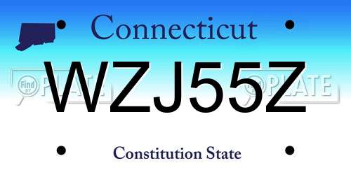 WZJ55Z Connecticut License Plate