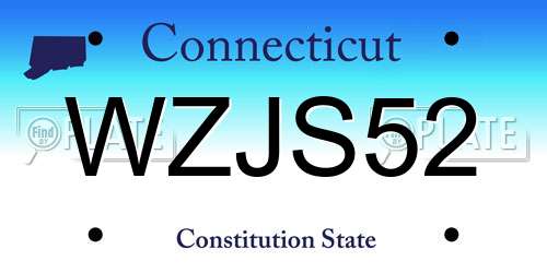 WZJS52 Connecticut License Plate