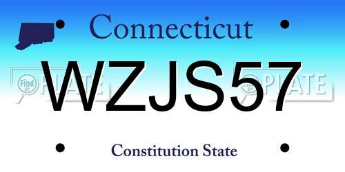 WZJS57 Connecticut License Plate