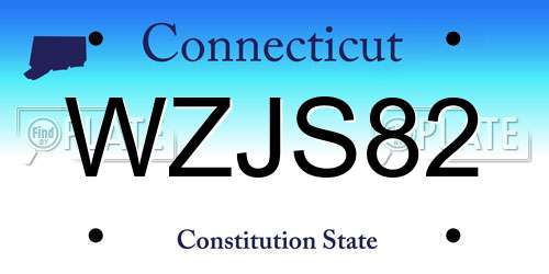 WZJS82 Connecticut License Plate