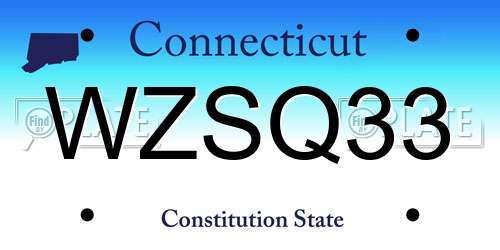 WZSQ33 Connecticut License Plate