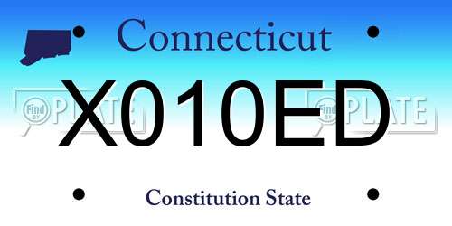 X010ED Connecticut License Plate