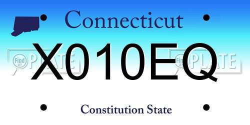 X010EQ Connecticut License Plate