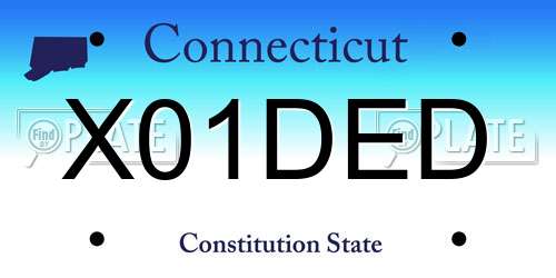 X01DED Connecticut License Plate