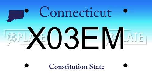 X03EM Connecticut License Plate