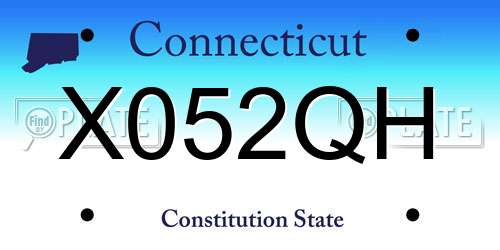 X052QH Connecticut License Plate