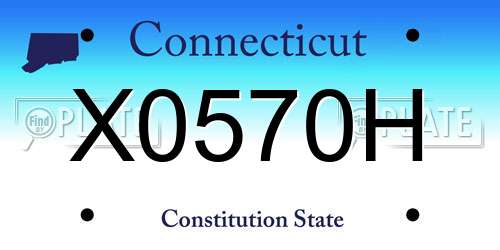 X0570H Connecticut License Plate