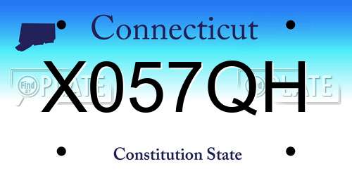 X057QH Connecticut License Plate