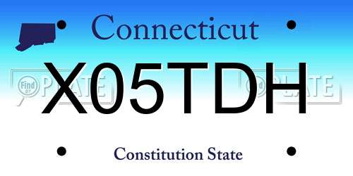 X05TDH Connecticut License Plate