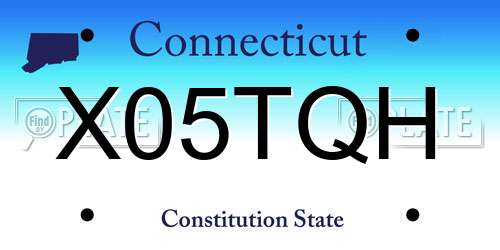 X05TQH Connecticut License Plate