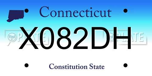 X082DH Connecticut License Plate