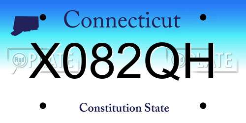 X082QH Connecticut License Plate