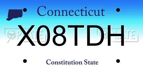 X08TDH Connecticut License Plate