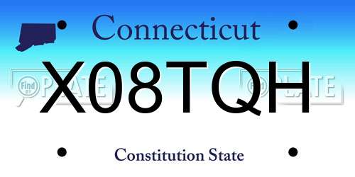 X08TQH Connecticut License Plate