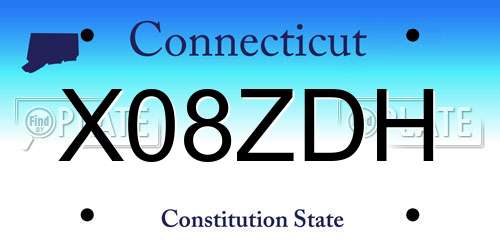 X08ZDH Connecticut License Plate