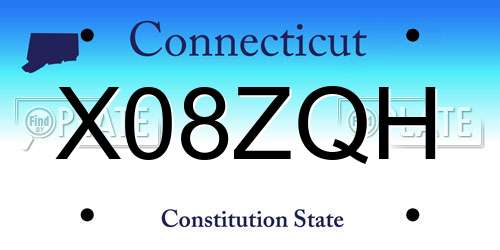 X08ZQH Connecticut License Plate