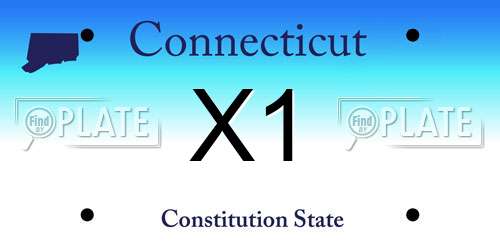 X1 Connecticut License Plate