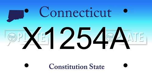 X1254A Connecticut License Plate