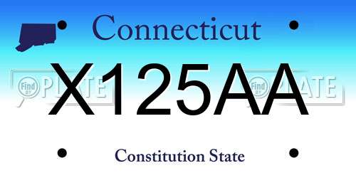 X125AA Connecticut License Plate