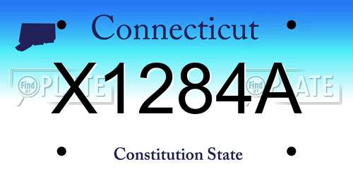 X1284A Connecticut License Plate