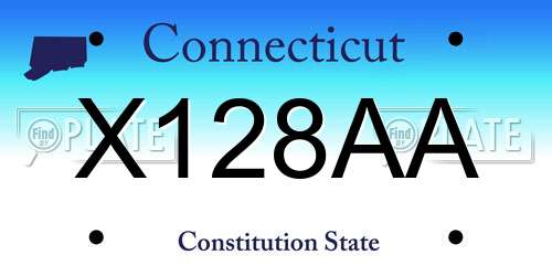 X128AA Connecticut License Plate
