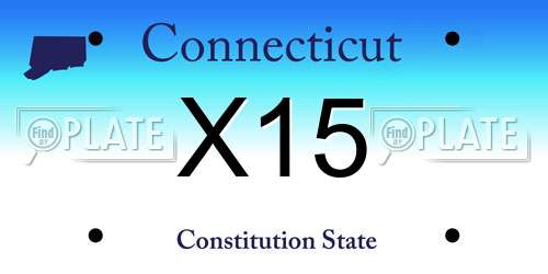 X15 Connecticut License Plate