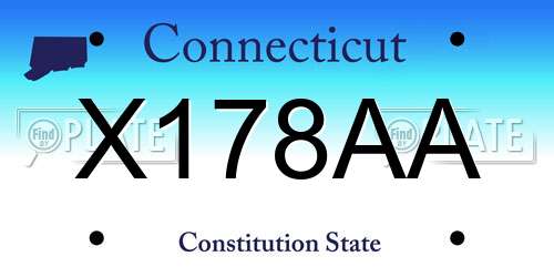 X178AA Connecticut License Plate