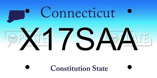 X17SAA Connecticut License Plate