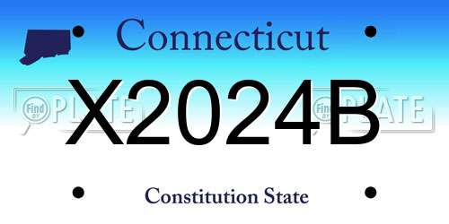 X2024B Connecticut License Plate