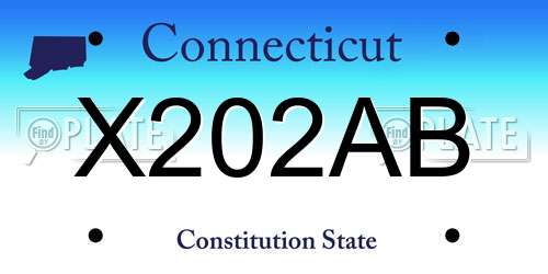 X202AB Connecticut License Plate