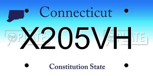 X205VH Connecticut License Plate