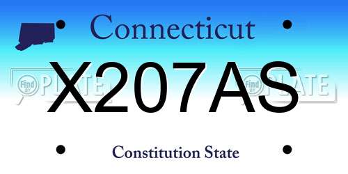 X207AS Connecticut License Plate
