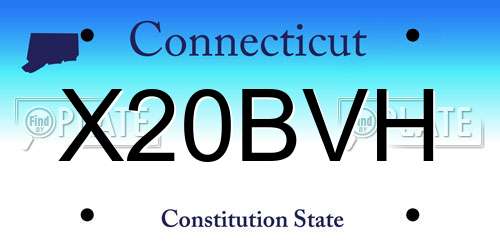 X20BVH Connecticut License Plate