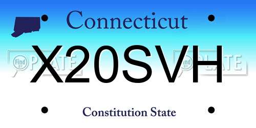 X20SVH Connecticut License Plate