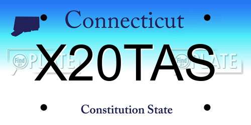 X20TAS Connecticut License Plate