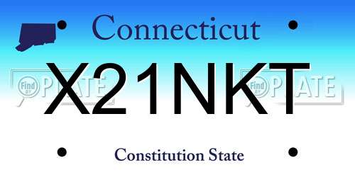 X21NKT Connecticut License Plate