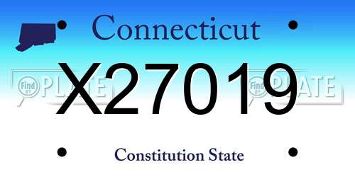 X27019 Connecticut License Plate