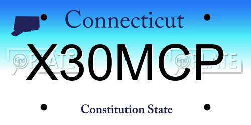 X30MCP Connecticut License Plate