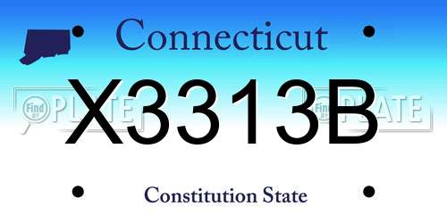 X3313B Connecticut License Plate