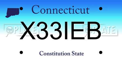 X33IEB Connecticut License Plate