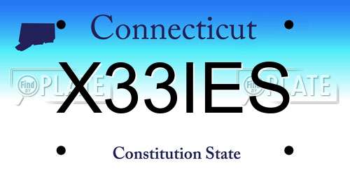 X33IES Connecticut License Plate