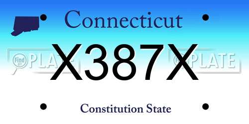 X387X Connecticut License Plate