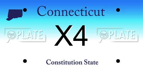 X4 Connecticut License Plate
