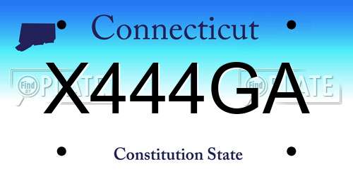 X444GA Connecticut License Plate