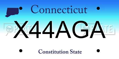 X44AGA Connecticut License Plate